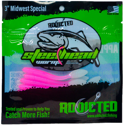 Addicted Fishing Chrome Candy Worms - 3" Midwest Special
