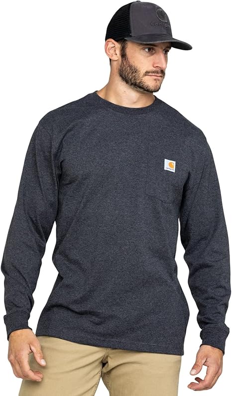 Carhartt Men's Loose Fit Heavyweight Long-Sleeve Pocket T-Shirt - Image 6