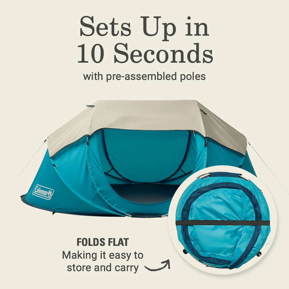 Coleman 2-Person Camp Burst Pop-Up Tent - Image 2