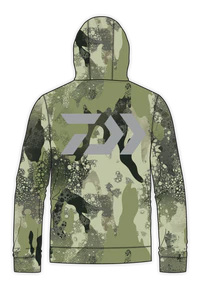 Daiwa D-Vec "Black" Logo Woods Camo Fleece Hoodie Men's - Image 2