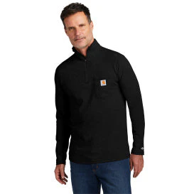 Force Relaxed Fit Midweight Long-Sleeve Quarter-Zip Mock-Neck T-Shirt - Image 3