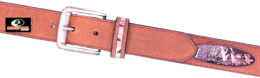 Hickory Creek Mossy Oak Camo & Crazy Horse Leather Belts - Image 2