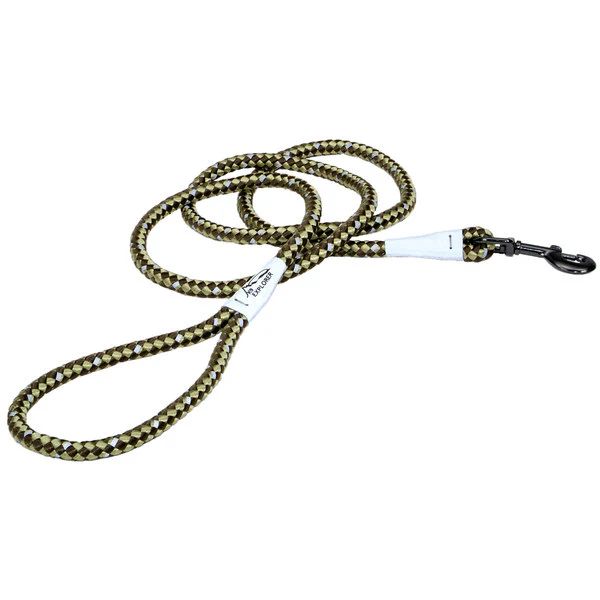 K9 Explorer Braided Rope Reflective Dog Leash Fern 6-Ft Long 1/2-In Wide
