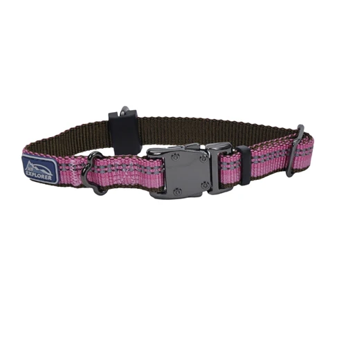 K9 Explorer Reflective Dog Collar Large Rosebud