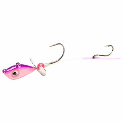 Mustad Addicted Walleye Death Spinner Jig | Pink-White; 1 Oz.