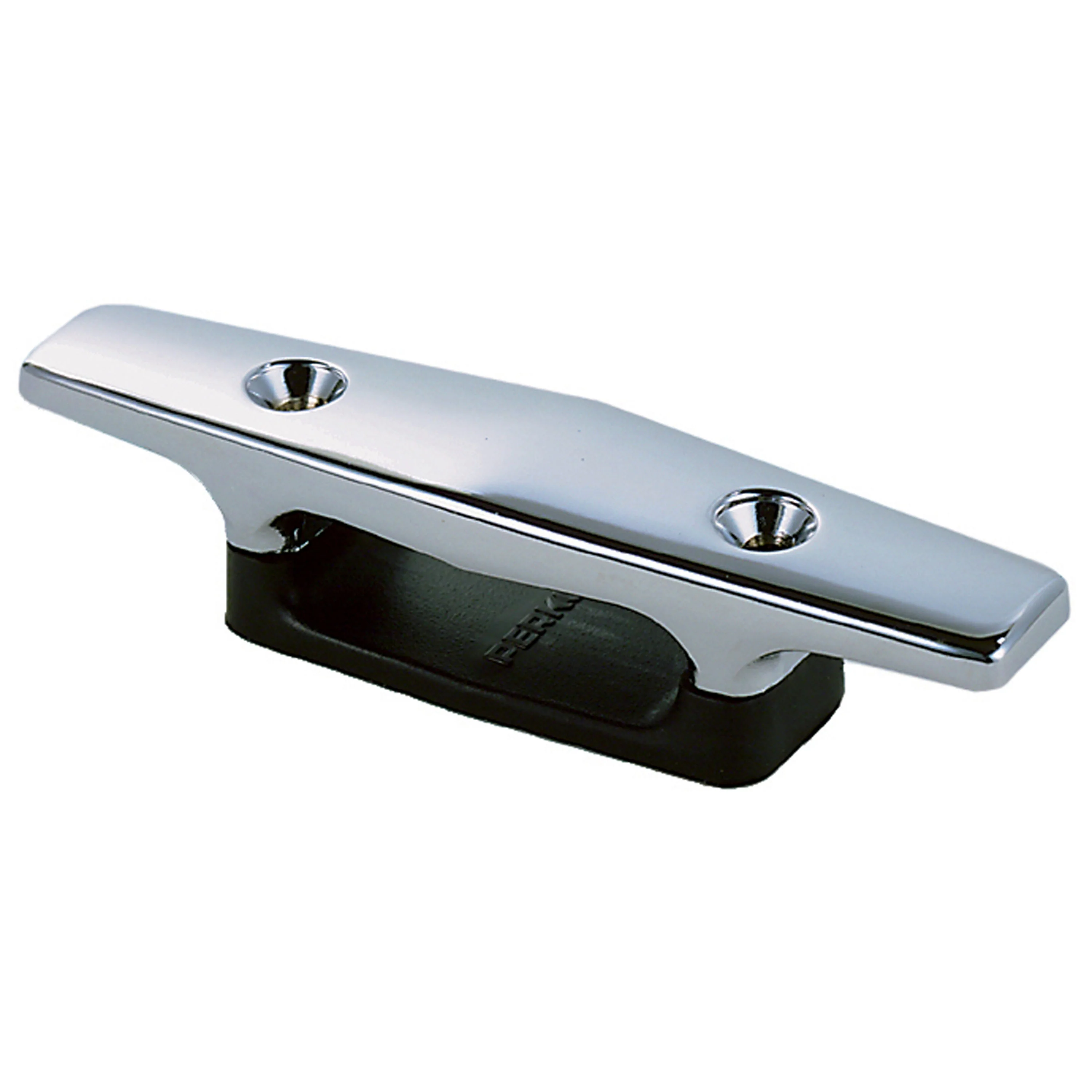 Perko Chrome-Plated Open Base Cleat with Black Polymer Base - 4.5 in. Length