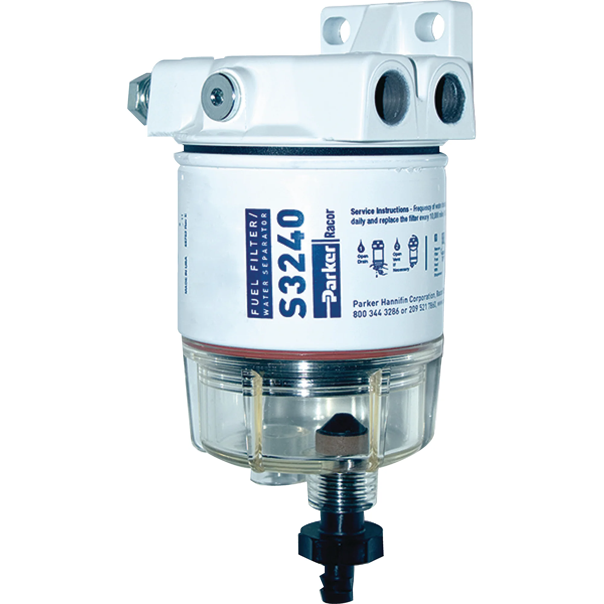 Racor 30 GPH 10 Micron Gas Spin - on Fuel/Water Separator with Clear Bowl for Outboards