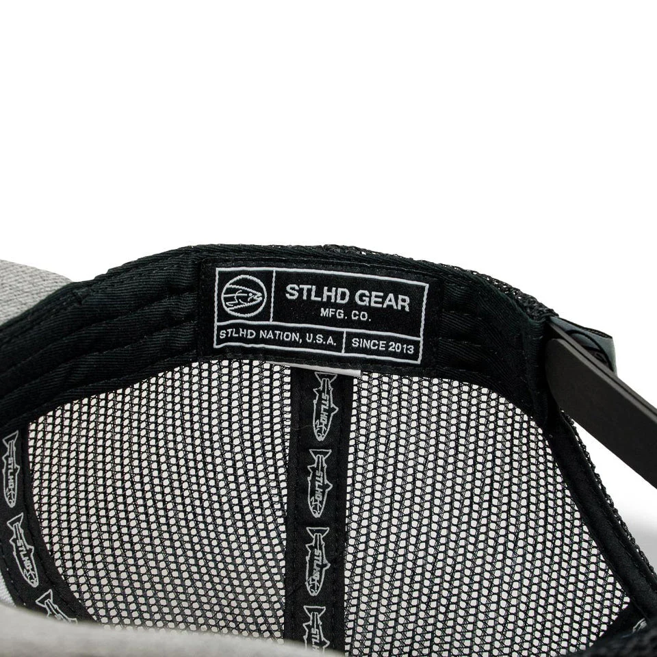 Stlhd Chrome Edition Heather Grey/Black Trucker Snapback Hat - Image 2